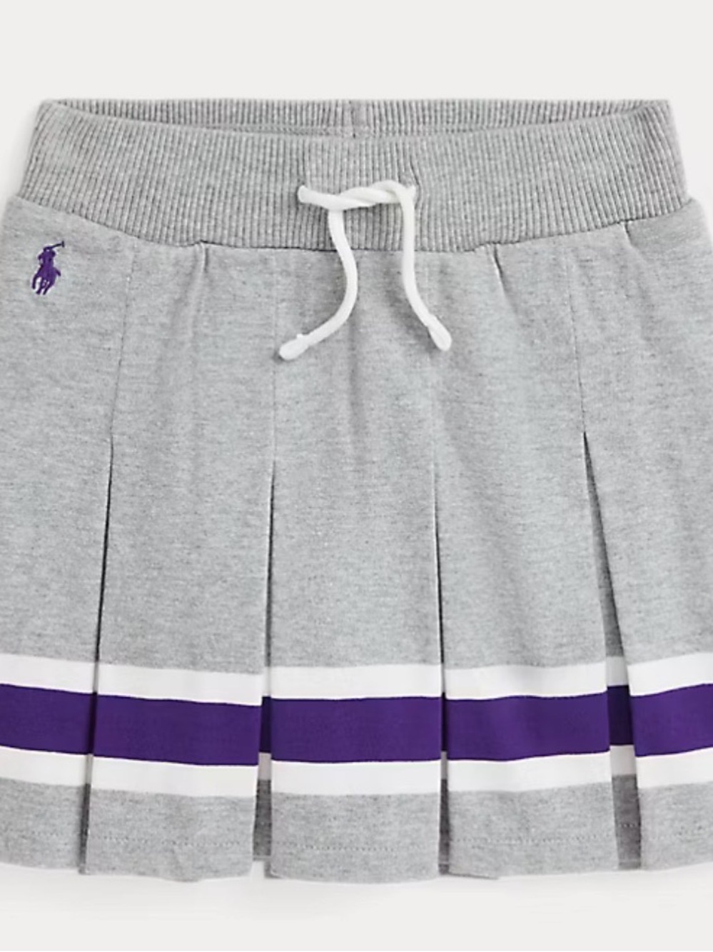 Polo Ralph Lauren Girls Striped Pleated Cotton Jersey Spirit Skirt Skort 4
